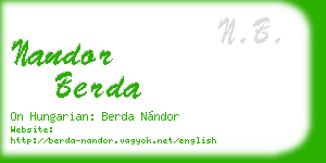 nandor berda business card